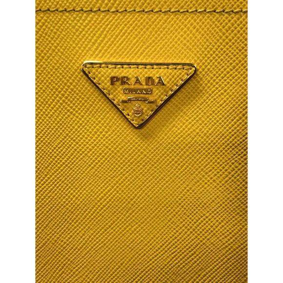 Prada Pannier Saffiano 2way Shoulder Bag Leather Yellow - Picture 5 of 6